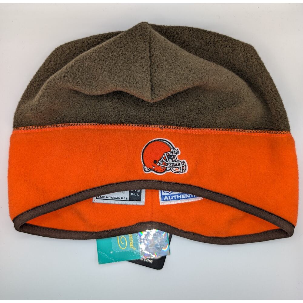 Vintage Cleveland Browns Fleece Beanie PUMA NFL Pro Line Authentic One Size